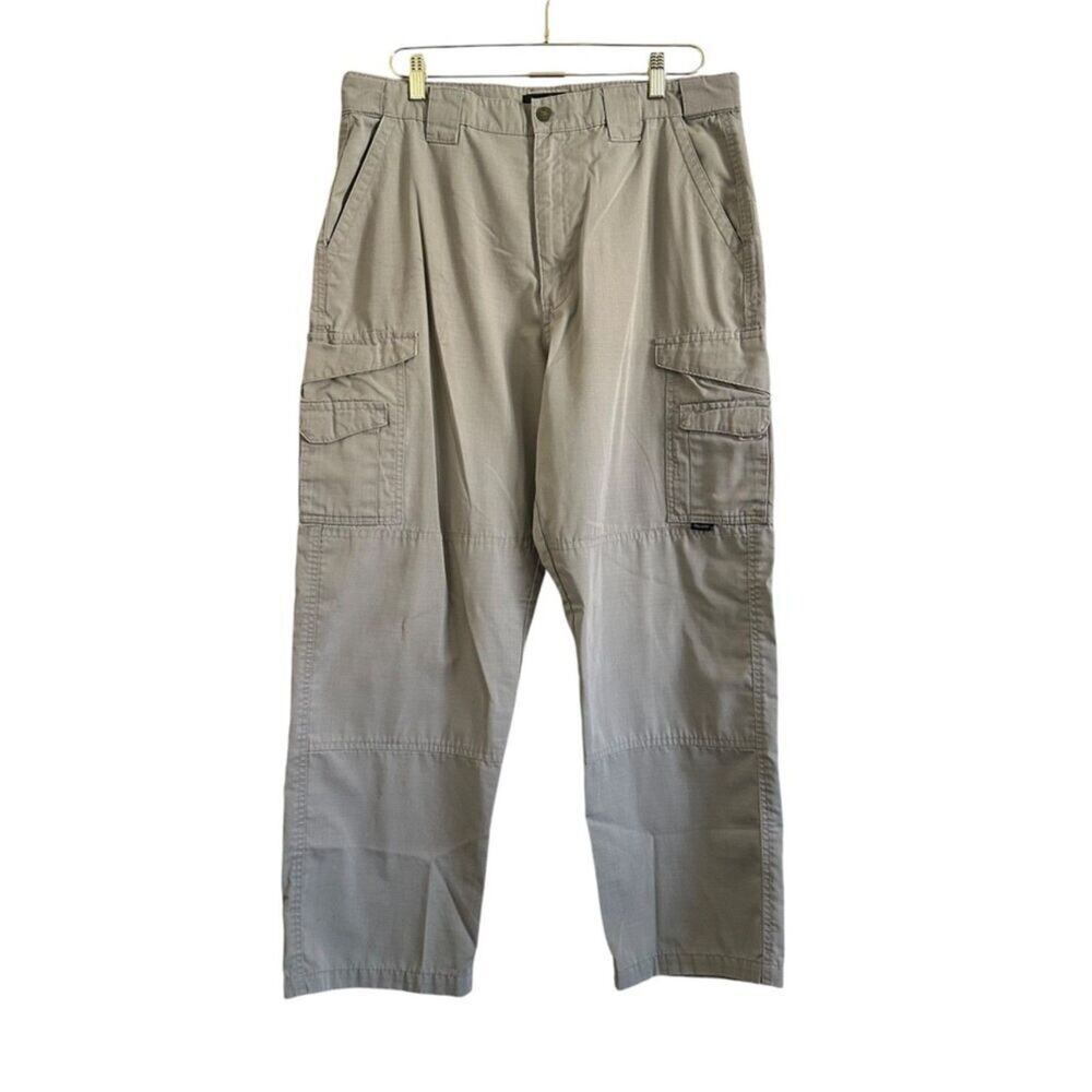 Tru Spec Tactical Cargo Pants Men's 36 x 30 Beige Adjustable‎ Waist Workwear